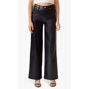 BLANKNYC‎ Women's The Franklin Ribcage Wide Leg Faux Leather Pants 30 Black NWT